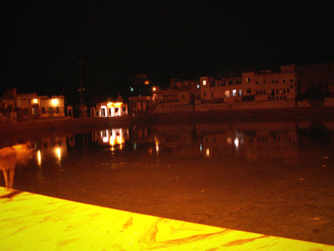 Radha-kunda late at night