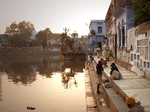 Sadhus at Radha-kunda